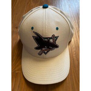 San Jose Sharks NHL Zephyr White Hat (Stretch One Size Fits All)